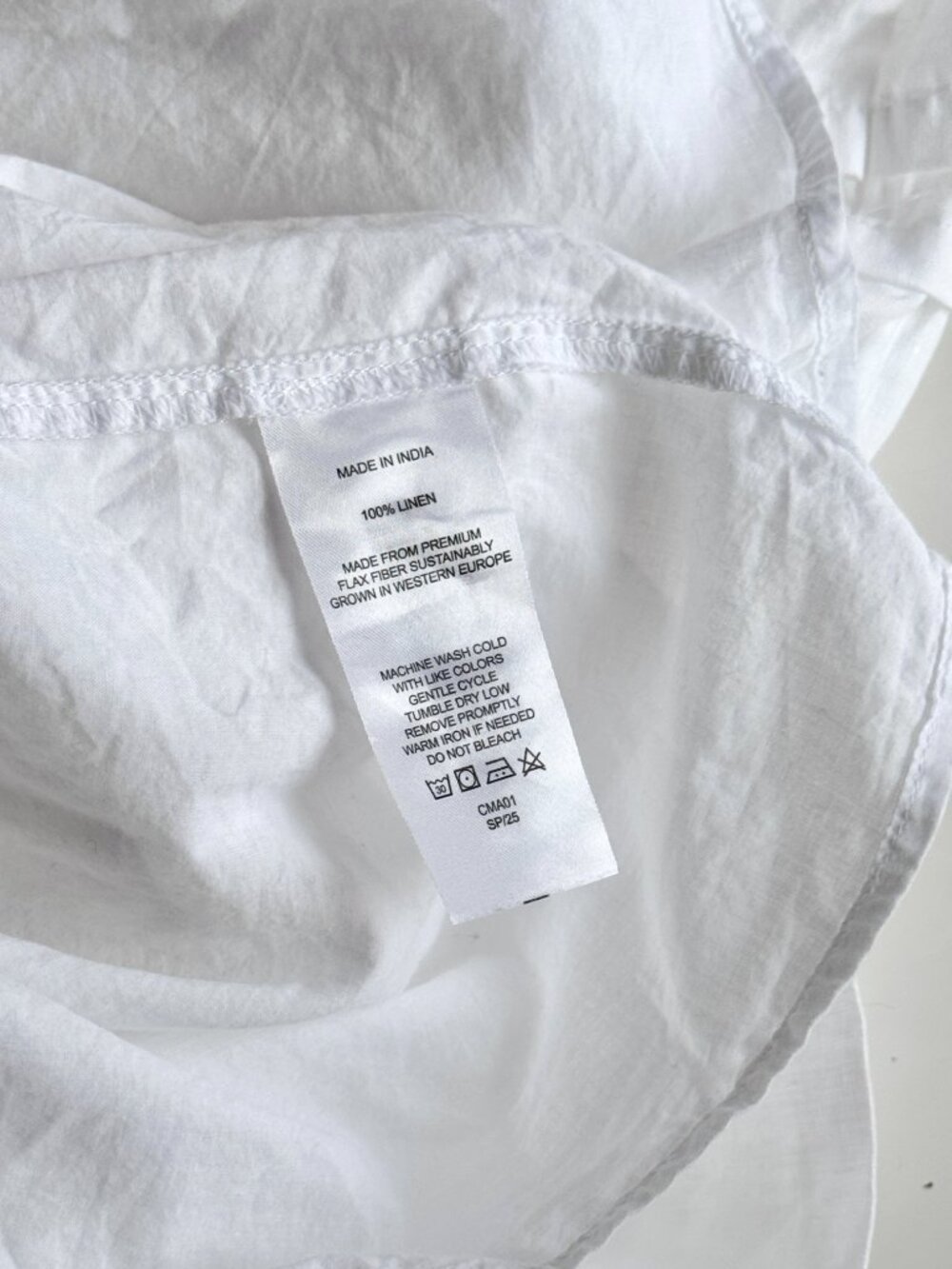 QUINCE White 100% European Linen Tiered A-Line Maxi Dress, Size L - Picture 13 of 14